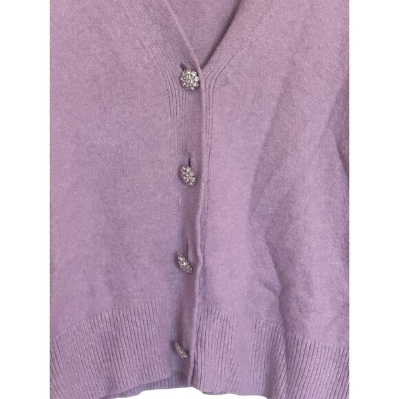 Anne Taylor LOFT Purple Bedazzled Cardigan Sweater- Small - Picture 14 of 16